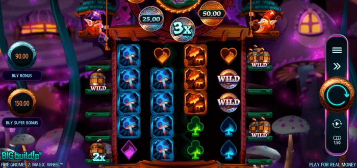 Fire Gnomes 2 Magic Wheel – aðalskjár leiksins